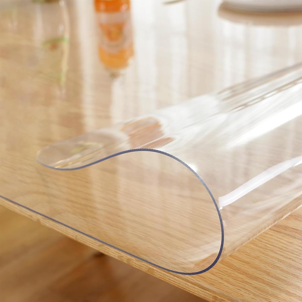 Sous-main transparent givré, tapis de table de salle à manger imperméable, pour ordinateur portable, bureau, salle à manger, maison, 60/100/120 cm, transparent