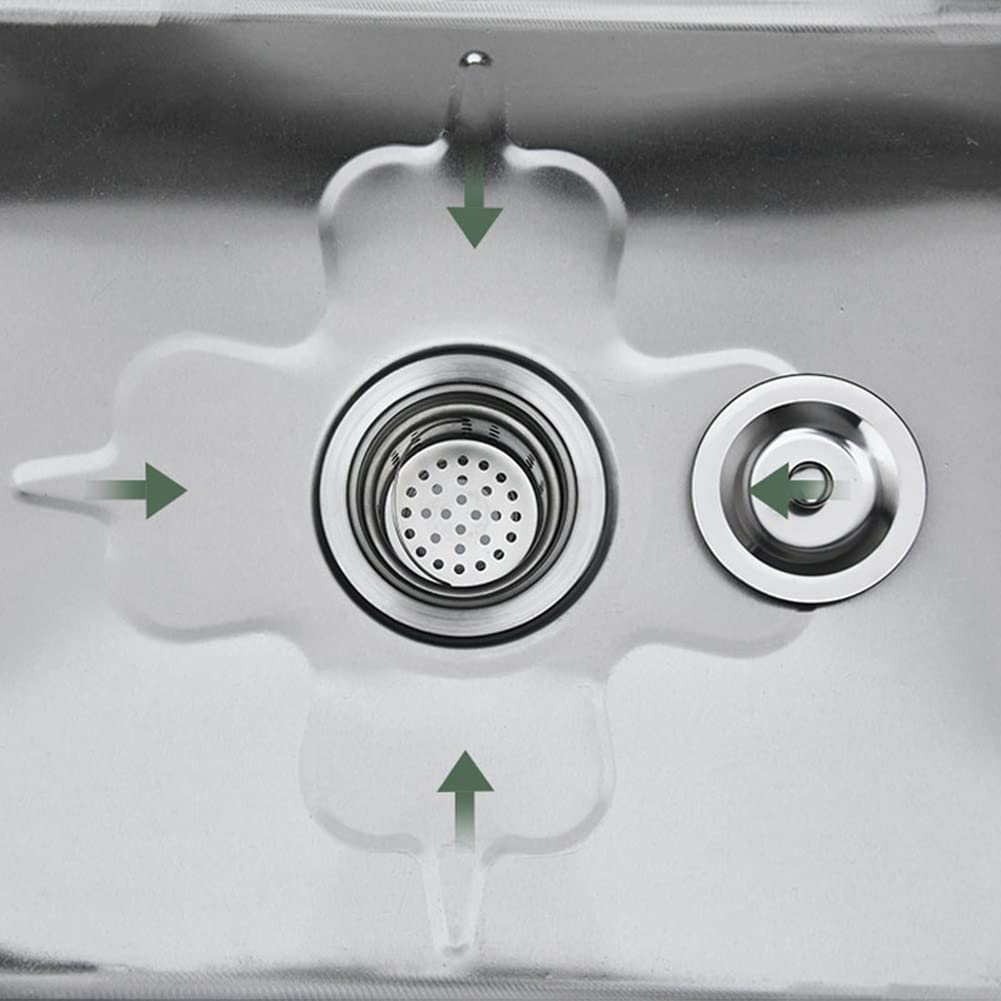 Lavatoio per Mocio, Ideale per Uso Domestico E Commerciale, con Vasca Profonda, in Acciaio Inox 304, con Scarico Anti-Intasamento E Facile Smaltimento dell'Acqua.,Silver-45x41x55cm