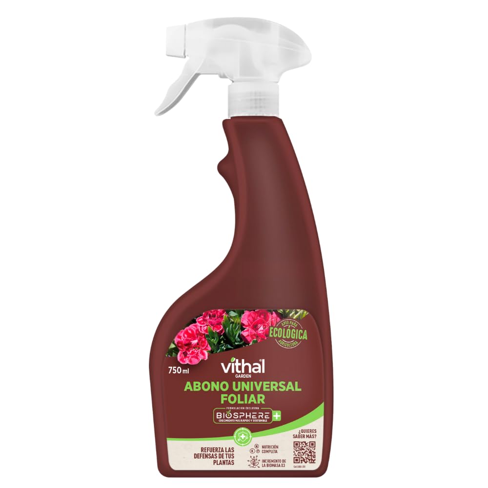 VITHAL Abono Foliar Universal Biosphere Plus - Abono Plantas con Bioestimulante, Mejora Absorción, Vigor y Resistencia de las Plantas, fertilizante plantas Natural, 750ml
