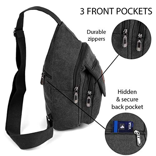 WESTEND Crossbody Canvas Sling Bag with Adjustable Strap-Travel Small Daypack4