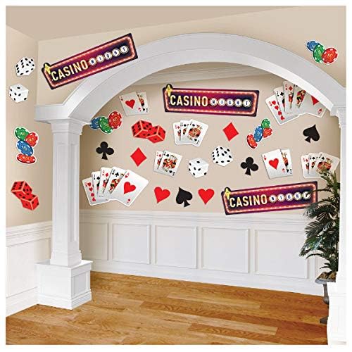 Casino-Themed Multicolor Cutouts Mega Value Pack - 5", 7", 11.5", 30 Pieces - Perfect for Casino Night & Vegas Party