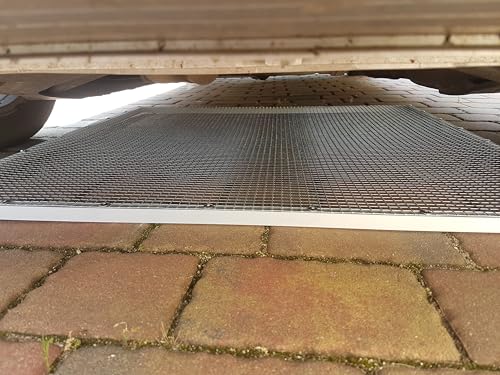 Marderabwehr für Auto mit Alurahmen 100x100cm Doppelverzinktes Drahtgitter (Natur 101x120cm)