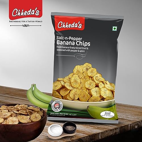 Image of Chheda's Salt N Pepper Banana Chips - Crispy Banana Chips (350g Pack of 1)
