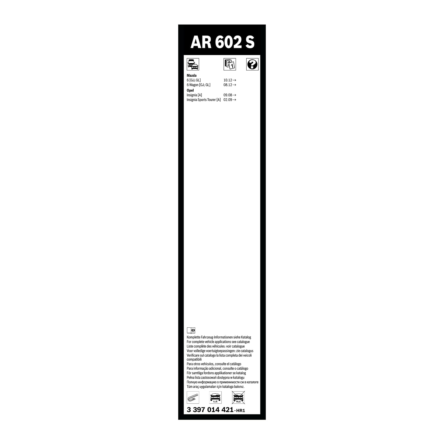 BOSCH Balai d'essuie-glace AR602S 3397014421 | Compatible avec: LEXUS IS III, RC, MAZDA 3, 3 Stufenheck, 6 Kombi, 6 Stufenheck, CX-5, CX-5 Van, OPEL INSIGNIA A