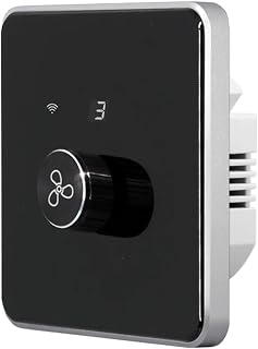 Smart Switch 5 Speed Control Ceiling Rotary/Knob Switches Remote Work(Black, Wifi)