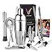 VECELO Cocktail Set, 10 Pezzi Kit Cocktail Shaker 750ML con Ricettario - Cocktail Shaker, Misurino, Versatore, Bar Pestle, Bar Spoon, Ice Tongs, Opener ECC.