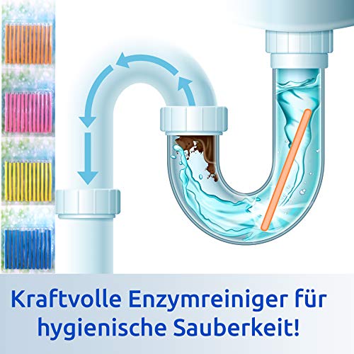 JAWA Abflussreiniger Sticks - 48 Abfluss Sticks um Verstopfungen vorzubeugen - Kraftvolle Abfluss Geruchskiller - Erfrischende Abflusssticks - Drainsticks für die Rohrreinigung
