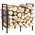 Peyulia Firewood Rack, Heavy Duty Firewood Holder, 2ft Firewood Storage Rack for Indoor Outdoor Log Organization and Storage, Black