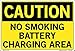 Vestil SI-C-16-D-LB-011 NO SMOKING BATTERY CHARGING AREA Caution Label, Vinyl, 0.011" Overall Size, 18.5" W x 12.5" H
