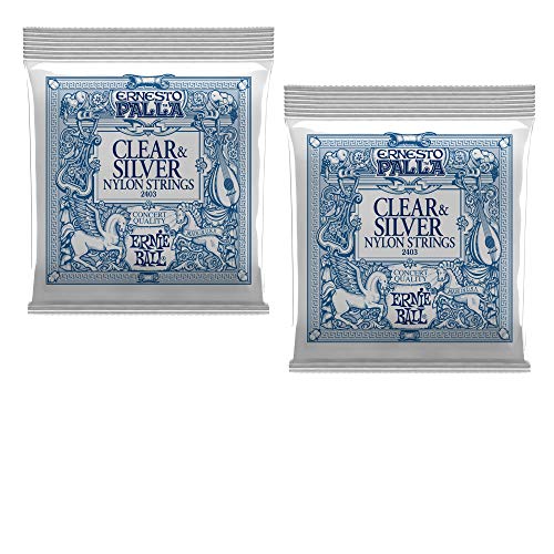 Ernie Ball Ernesto Palla clair et argenté classique Cordes en nylon, Lot/2, P02403 ^ 2 - Les Beatles, Paul McCartney, John Lennon, RIngo Starr, George Harrison Ernie Ball Ernesto Palla clair et argenté classique Cordes en nylon, Lot/2, P02403 ^ 2
