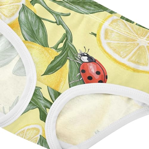 Wusikd Lemon Ladybug Girls' Underwear Cotton Yellow Girls Briefs Soft Toddler Underwear 2T4