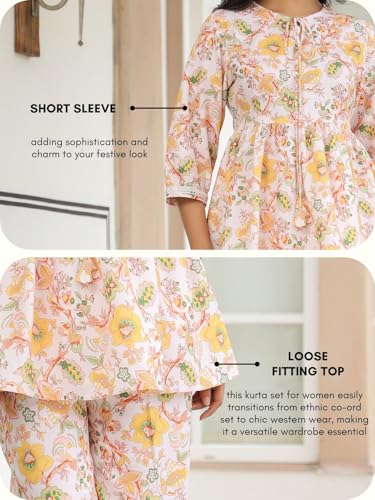Image of GRECIILOOKS Women's Rayon Printed Classic Kurta Set