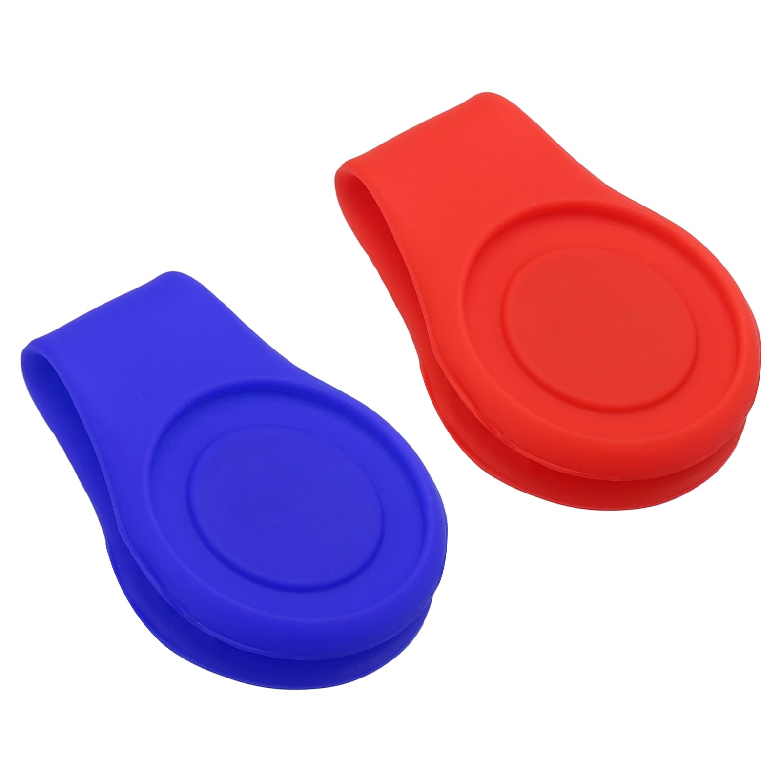 PATIKIL Golf Hat Clip, 2 Pack Silicone Cap Clamp with Magnetic Removable Ball Marker Holder Golf Accessories for (Women & Men), Red, Dark Blue