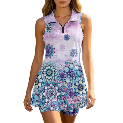 Robe de tennis d'été aérée avec fermeture éclair ajustable