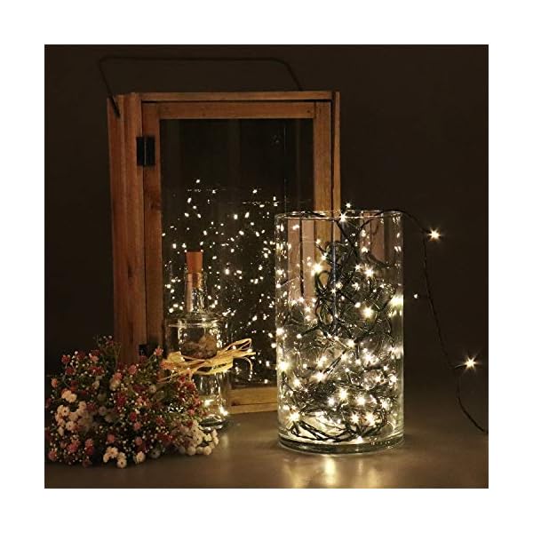 Idena 31123 - LED Lichterkette mit 400 LED in warmweiß, mit 8 Stunden Timer Funktion und Transformator, ca. 47,9 m lang… – Bild 5