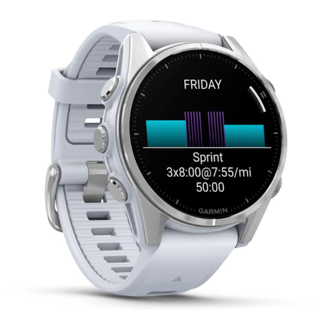 Garmin [Reacondicionado fēnix ​​8-43mm - Reloj de Alto Rendimiento GPS Multideporte con Pantalla táctil AMOLED, Linterna LED, Mapas y hasta 10 días de autonomía, Blanco, Reacondicionado