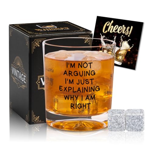Ithmahco Funny Whiskey Glasses for Men, Bourbon Glasses Alcohol Gift