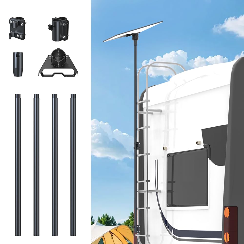 Starlink Gen 3 RV Ladder Pole Mount Kit FlagPole Mount for Starlink Gen 3- Fits 0.98 to 1.25 Inch Round Ladder Rails