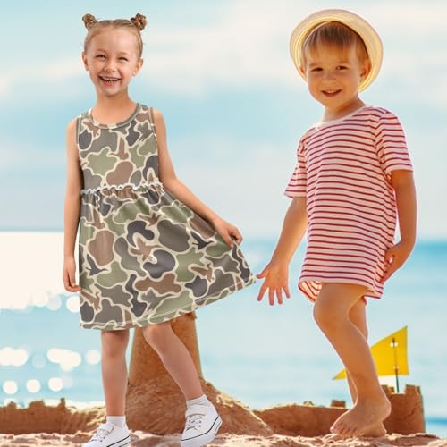 Girls Dress Sleeveless Casual Dresses Floral Printed Sundress for Home Summer Beach for 2-8 Years4