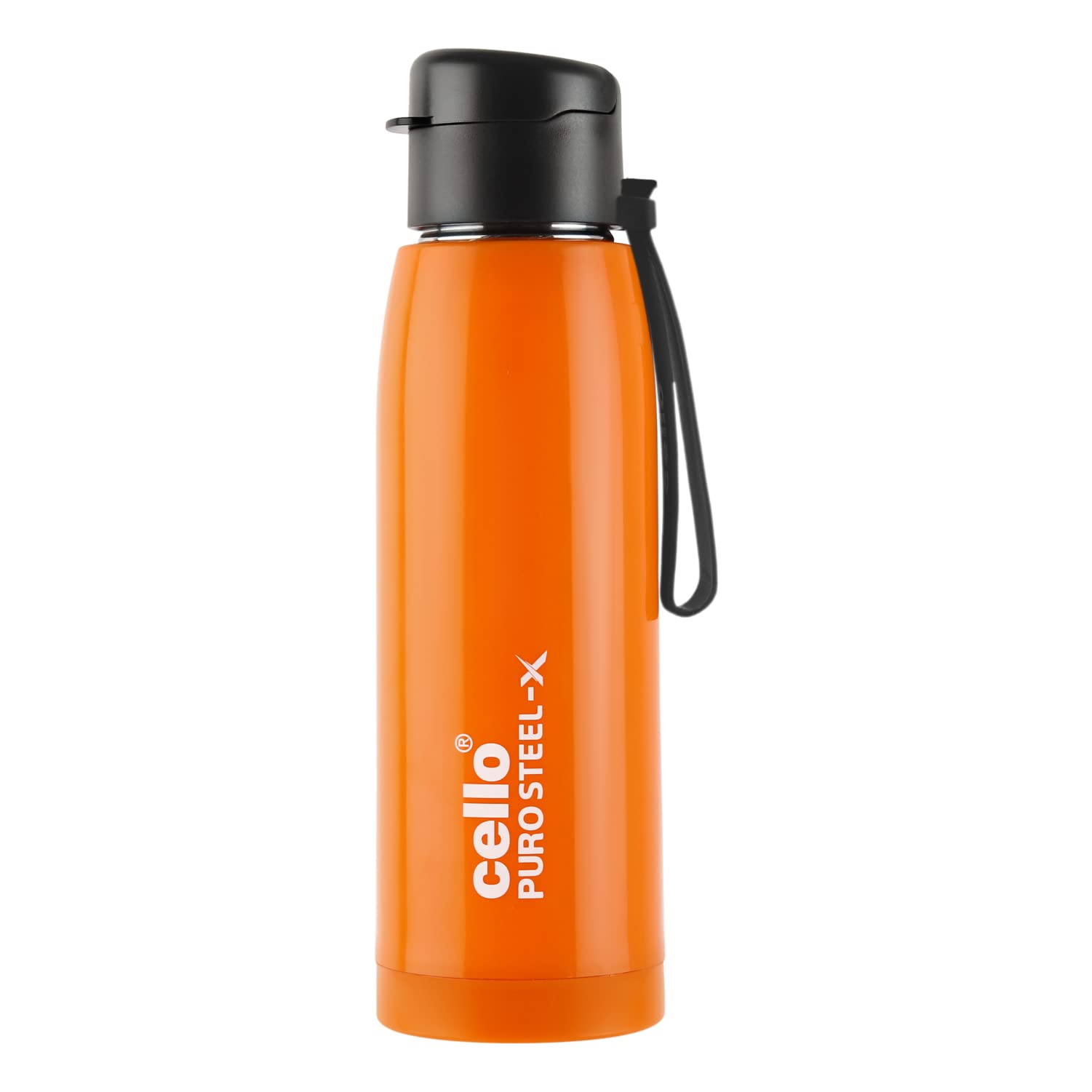 CelloPuro Steel-X Cooper Water Bottle, 600ml, Orange