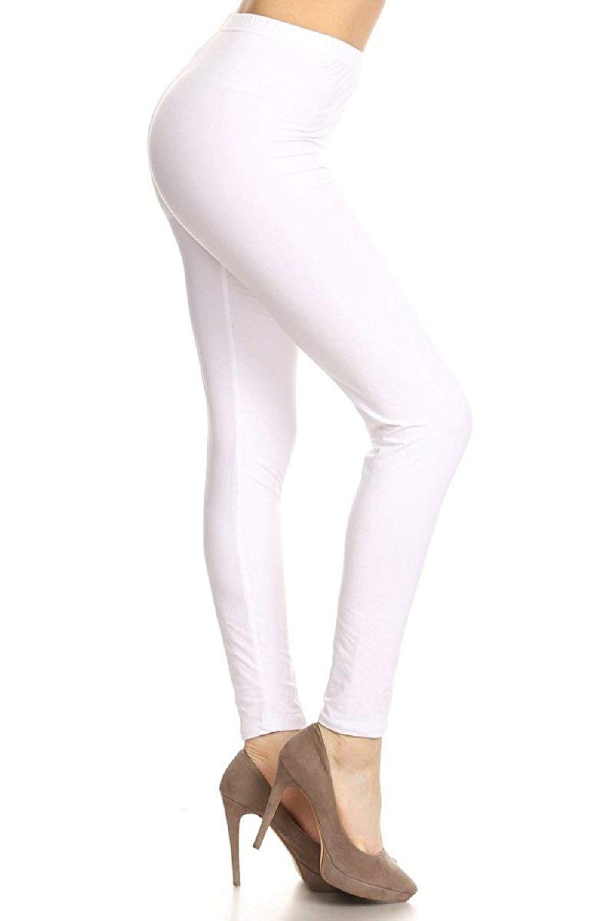 Leggings Depot Women's High Waisted No-Roll Leggings, 1" Waistband