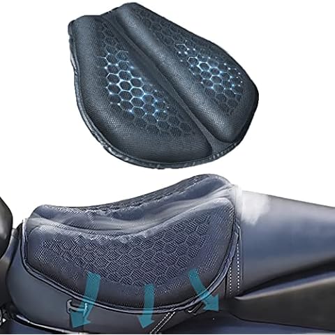 PhyiFlbey Foldable Motorcycle Gel Seat Cushion Cover