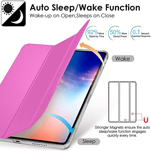 Image of DuraSafe Cases iPad PRO 11 Inch 1st [ PRO 11 1 Gen 2018 ] MTXN2HN /A MTXP2HN /A MTXR2HN /A MTXQ2HN /A MTXT2HN /A MTXU2HN /A Ultra Smart Auto Sleep /Wake PC Cover - Pink