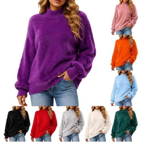 Gaexia Womens Turtleneck Sweater Oversized Fuzzy Knit Sweaters Pullover - image 1