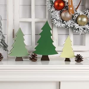 Christmas decorations 3pcs wooden christmas tree sign rustic christmas tree centerpiece for tabletop tiered tray shelf mantel fireplace decor  urban country home decor