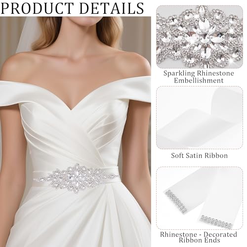 Bridal Rhinestone Wedding Waist Belt for Women Sparkly Wedding Dress Sash Belt for Wedding Party Special Occasion3