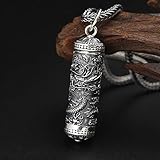 Dies ist eine sehr heiße, abnehmbare, wasserdichte Halskette mit einer kleinen Menge an Einäscherung. Sie können Asche, Parfüm, Liebessprache oder andere Seelensouvenirs hineinlegen!