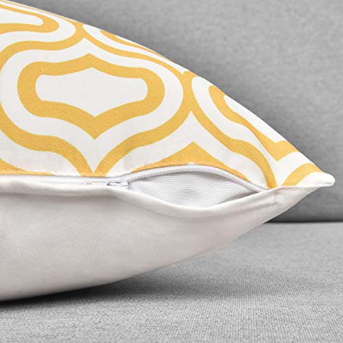 Yastouay Throw Pillow Covers Set Of 6 Modern Decorative Throw Pillow Cases Geometric Pillow Covers Cushion Covers For Couch Sofa Bedroom Car (Yellow And White, 18 X 18 Inch) #TOP3