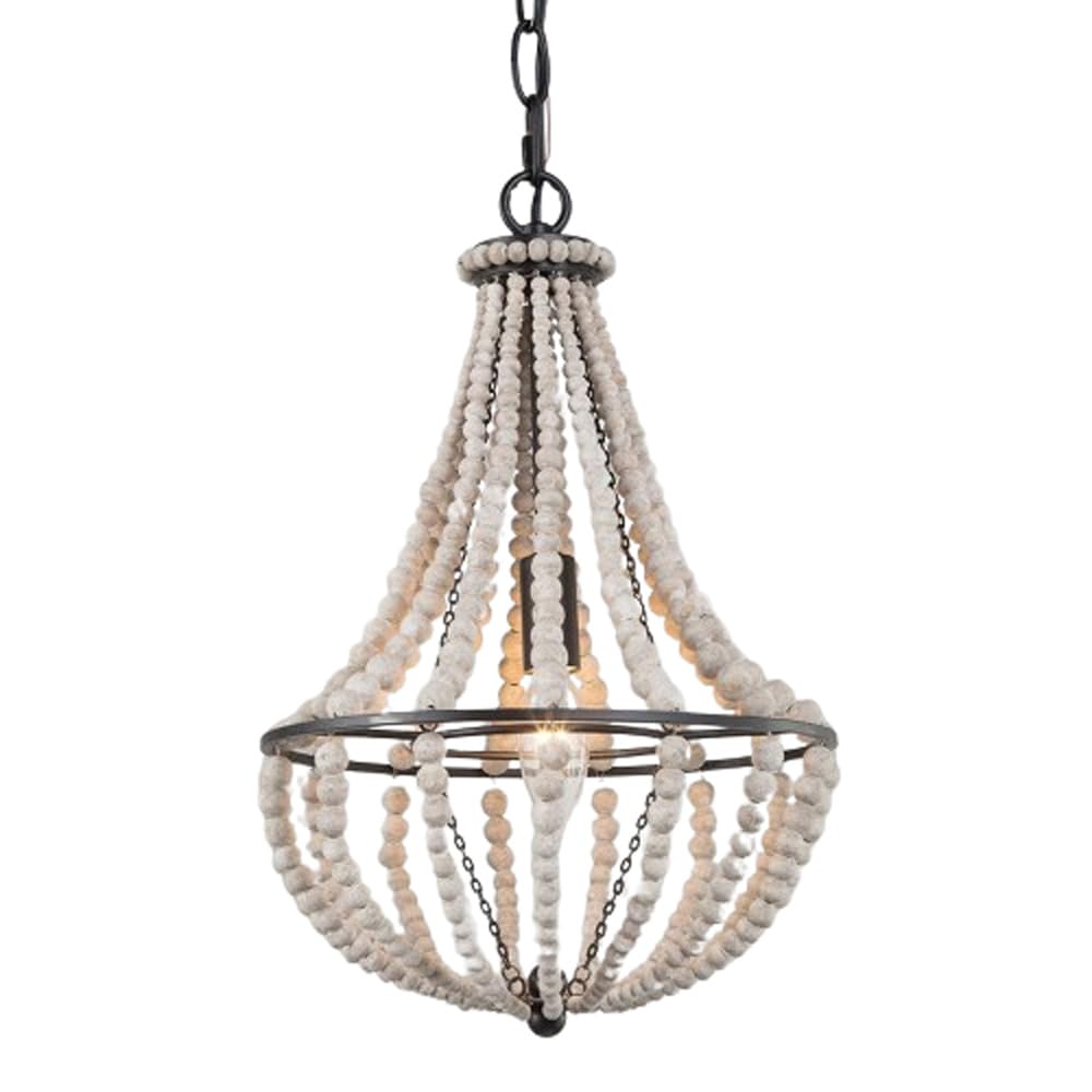 PLQWUJD Exquisite Chandelier Beaded Chandelier Light Fixture, 3 Lights Wood Bead Ceiling Light, Farmhouse Boho for Dining Room Nursery Girl's Bedroom Kitchen Entryway Living