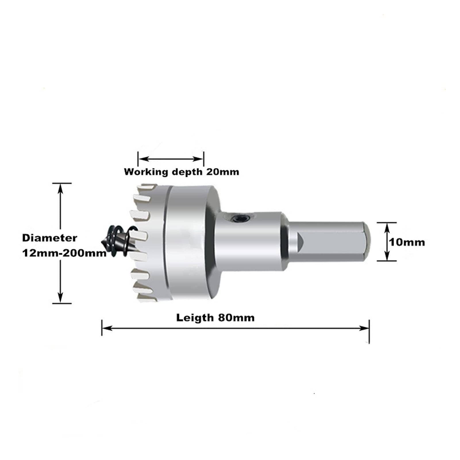 1 Pz TCT Punta Punta Trapano Sega Taglierina Set 12-100mm Piastre in Acciaio Sega Foro Punta di Foratura per Acciaio Inox Ferro Rame Ottone (Hole Diameter : 62mm)