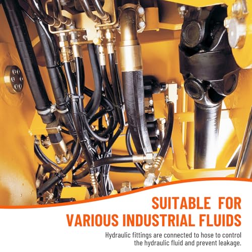 Image of 12 Pack 1 /4 inch NPTF Hydraulic Hose Fittings, 3 /8 inch I.D. Hose x 1 /4 inch NPTF Male with Protection Cover Hydraulic Hose End Crimp Fitting Kits