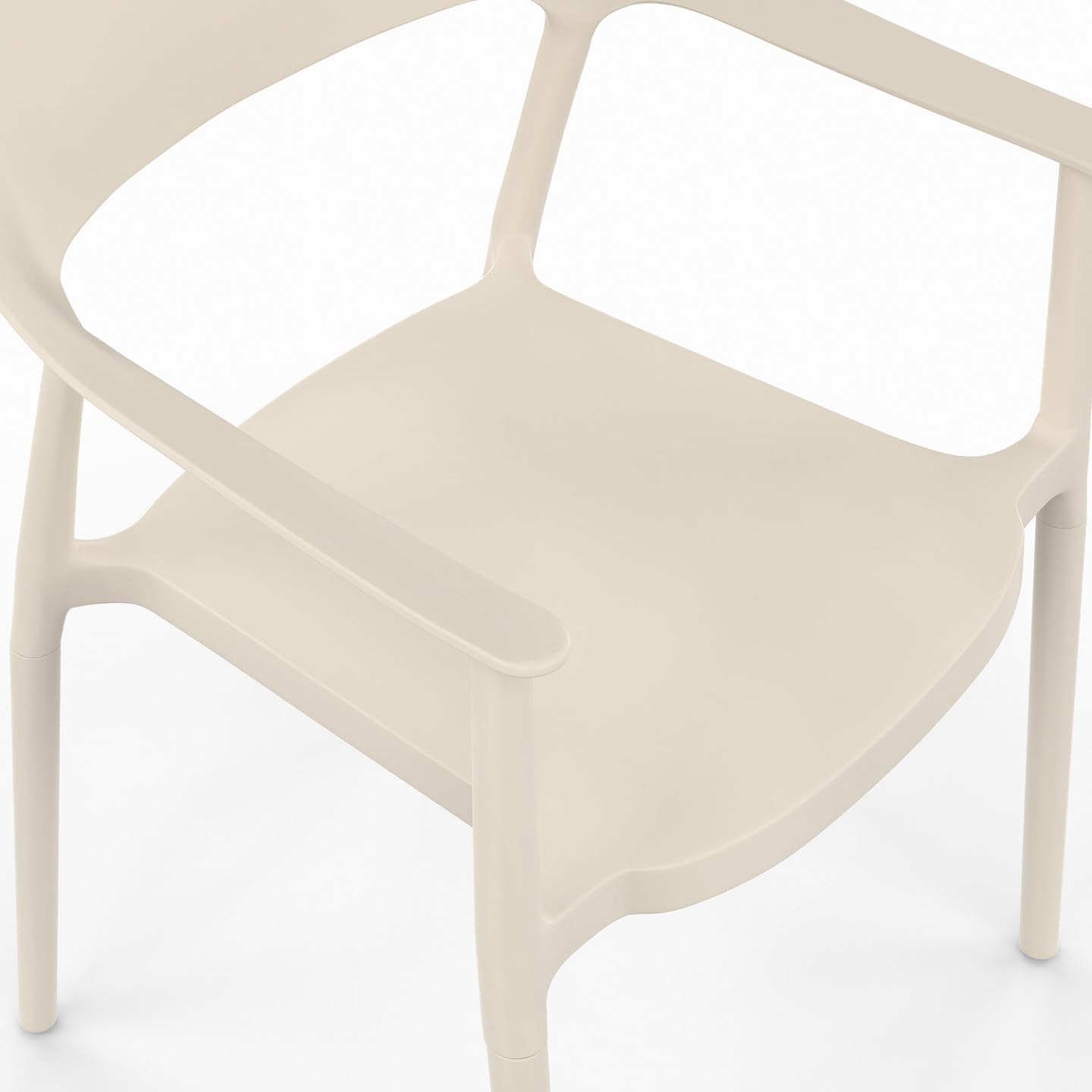 IDMarket - Lot de 4 chaises de Jardin empilables SUZON Beige