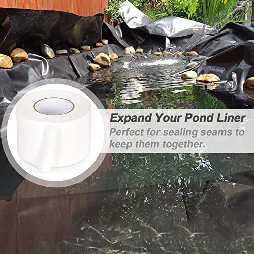 Pond Liner Seam Tape - 32.8 Ft Self Adhesive Sticky Double-Sided Pond Liners Repair Kit, Waterproof Pond Seal Tape Cover Strip For Hole Repairing & Splicing Of Pond Impermeable Films - 32.8 Ft #TOP6