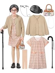 Light Khaki Cardigan and Orange-white Nightgown