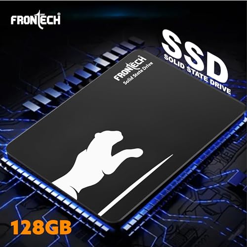 Image of FRONTECH 128GB Internal SSD, 2.5 SATA3, TLC+SMI, Low Energy Consumption, Ultra Fast with Read /Write Speed Upto 500 /480 Mbps, (SSD-0026, Black & White)