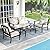 SunloungeCo 4-Piece Patio Furniture Set, Wider Outdoor Metal Seating Sofa with High Back & Loveseat, Coffee Table, All Weather Metal Conversation Set for Backyard, Poolside, Deck-Beige