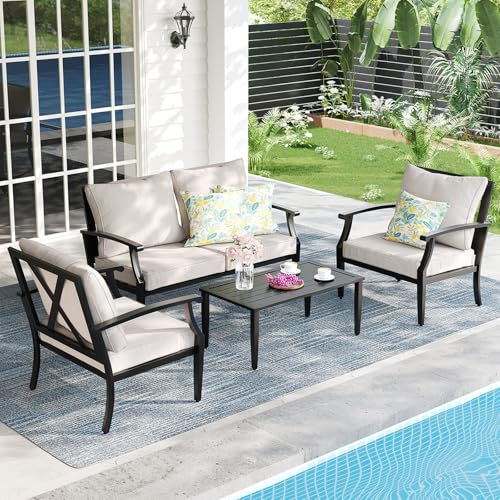 SunloungeCo 4-Piece Patio Furniture Set, Wider...