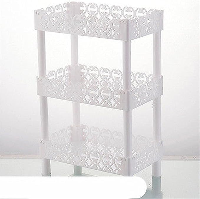 ZUODOOKU 3 Tier Corner Caddy Shelf Storage Rack Organizer Plastic Shower Corner Basket White Square