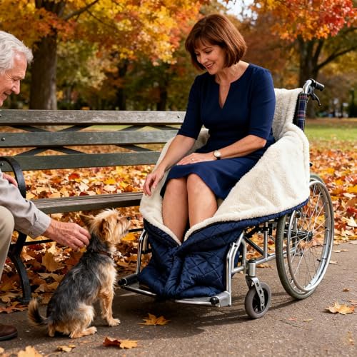 Couverture fauteuil roulant imperméable avec fermeture éclair pour senior - 4