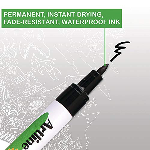 Artline Garden Markers, 0.8 mm Writing Width, Black, 12 Pack (EK-780)