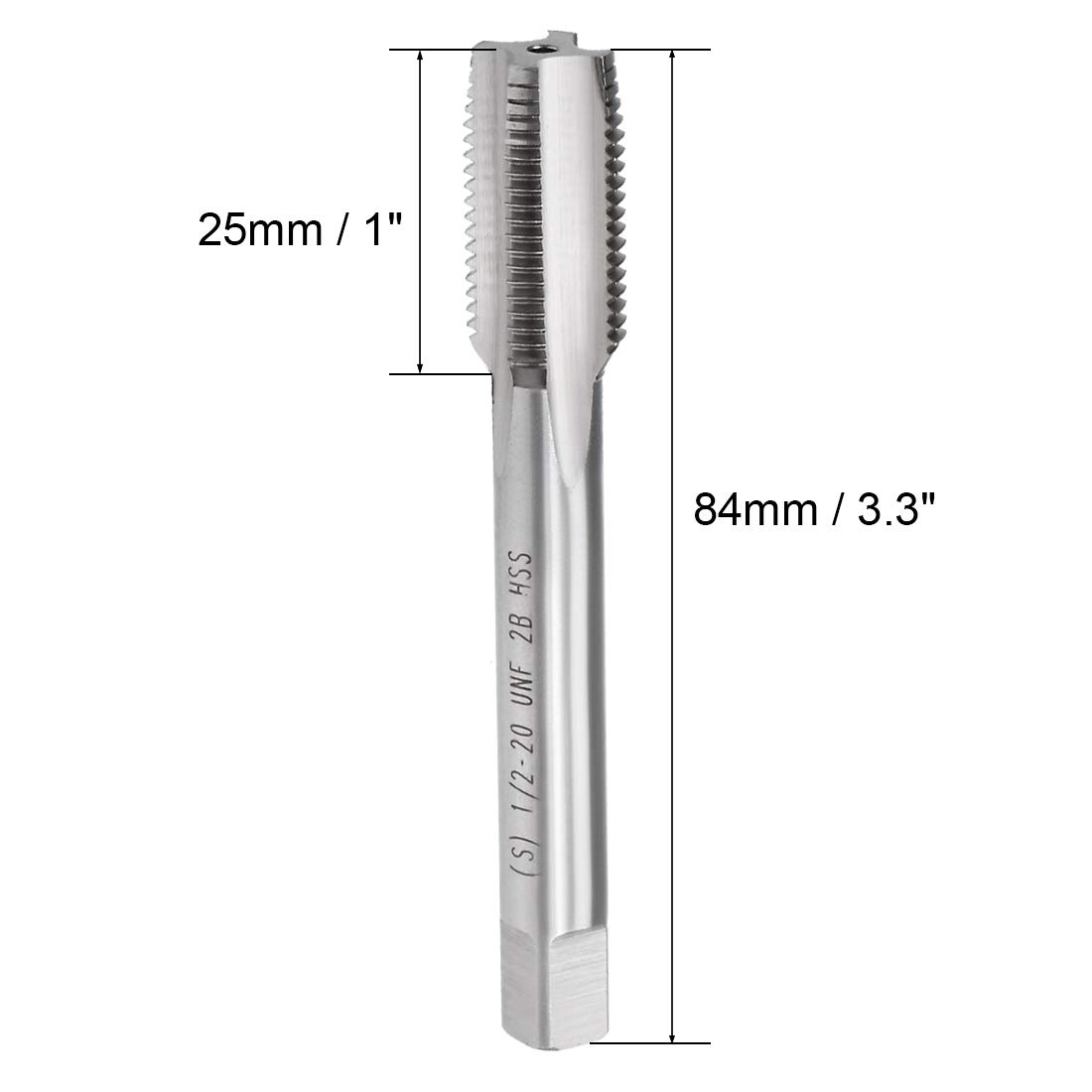 uxcell Machine Tap, 1/2-20 UNF 2B Class High Speed Steel Screw Thread Threading Milling Taps Tapping Tool