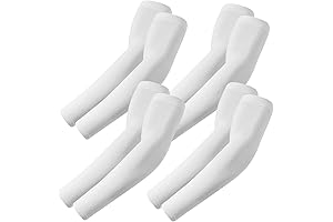 White Football Sleeve: UV Sun Protection, Sports Compression for All