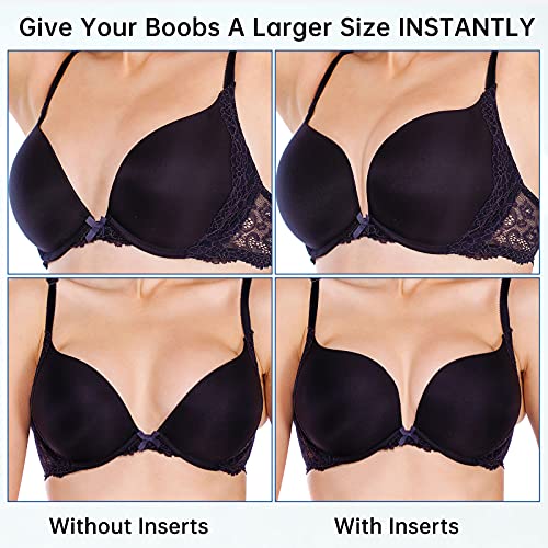 Nimiah Bra Inserts Breast Enhancers - 2 Pairs Push up Swimsuit Pads Add Cups Size Instantly Fits AB, C, D Cup2