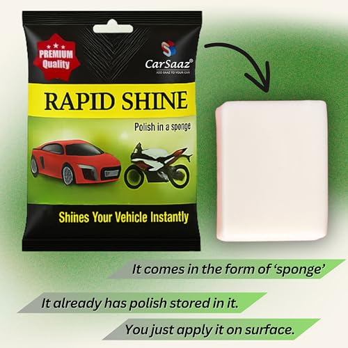 Image of CAR SAAZ Rapid Shine Polish Sponge Combo Pack of 12 | Polish Sponges for Instant Shine | Easy to Use Polish Combo for Car and Bike | Protect and Shine