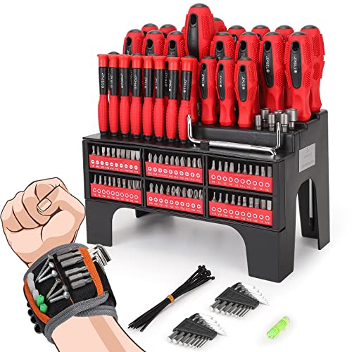 Sunplux 119Pcs Magnetic Screwdriver Set, Screwdriver Bit Set Hex Key Set Magnetic Wristband With Plastic Racking, Ideal Gifts For Men #TOP5