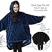 Nestl Wearable Blanket Hoodie for Kids, Reversible Plush Microfiber Hooded Blanket Kids, Oversized Sweatshirt Blanket One Size Fits All, Warm and Cozy Hoodie Blanket for Kids - Navy/Planet